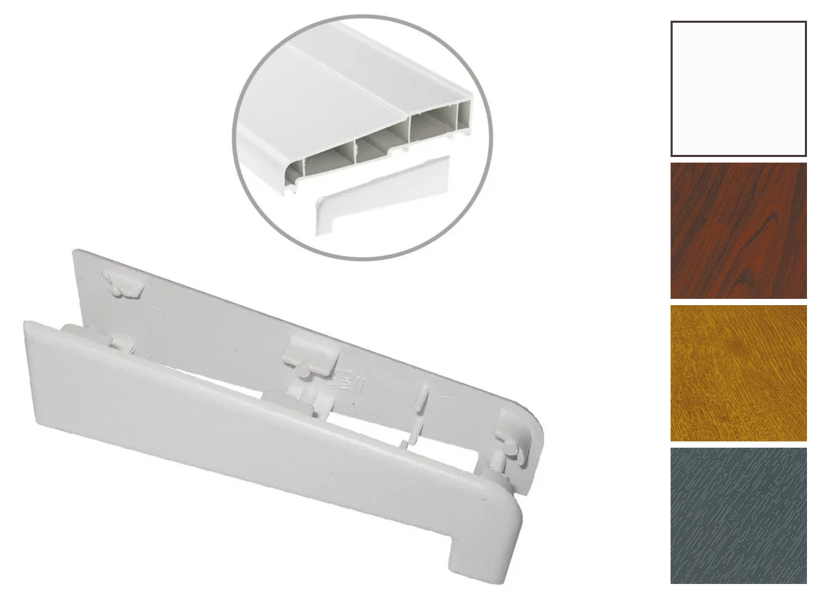 Eurocell UPVC Window and Door Cill End Caps - Suitable for White, Anthracite Grey, Rosewood and Golden Oak