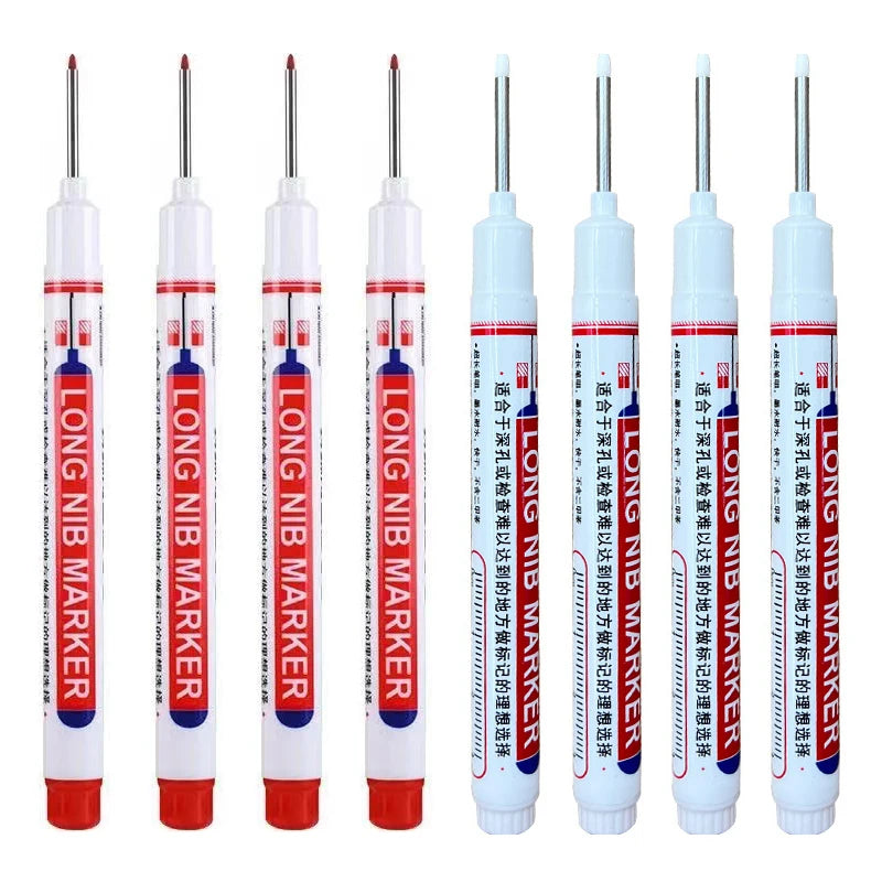 Long Nib Head Waterproof Decoration Markers (Multi-purpose, 8Pcs/Set, 20mm depth, Red, Blue, Black, Green, White)