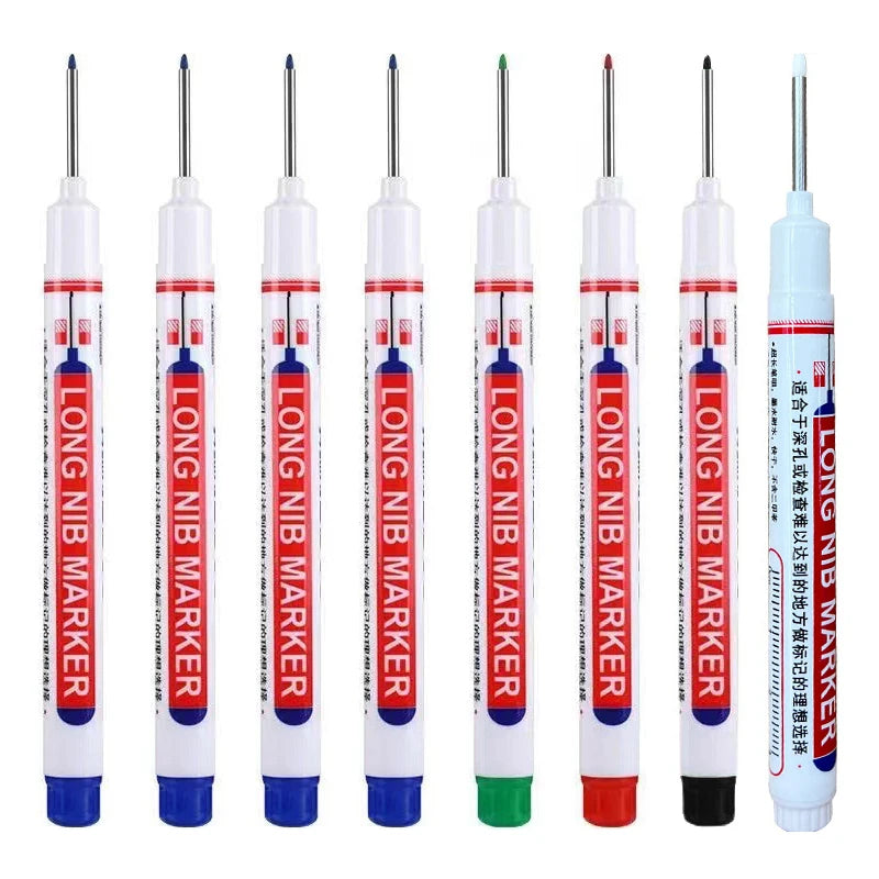 Long Nib Head Waterproof Decoration Markers (Multi-purpose, 8Pcs/Set, 20mm depth, Red, Blue, Black, Green, White)