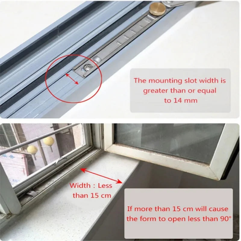 12 Inch Windproof Window and Door Restrictor/Limiter/Stopper/Lock/Catch Fitting For Child Safety, Access Limitation and Damage Prevention