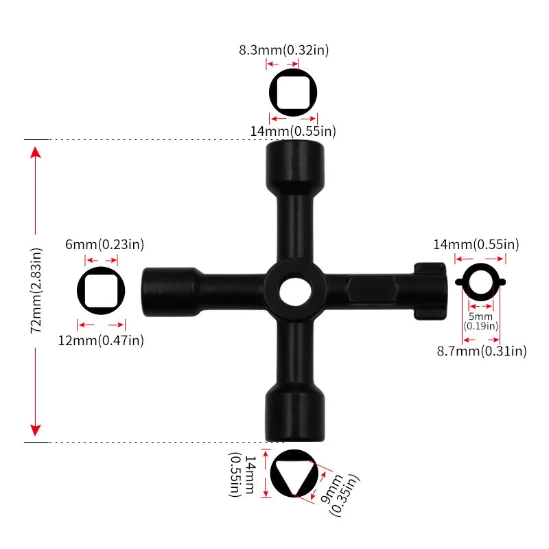 Multifunction 4-Way Phillips Wrench Universal Repair Tool