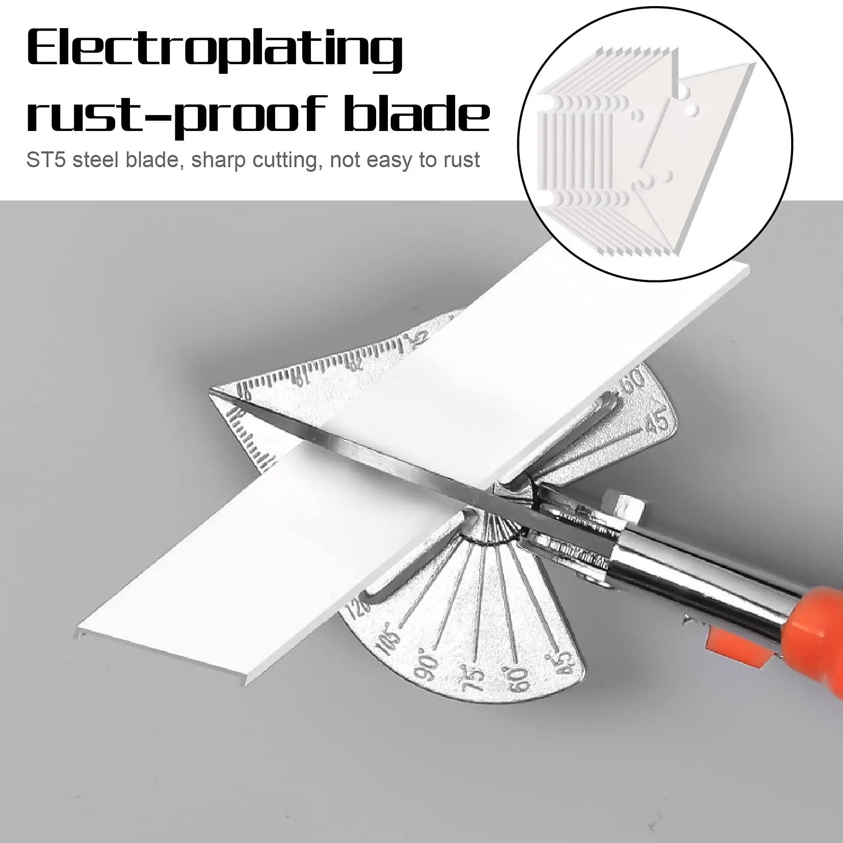 45-135 Degree Multi-angle Mitre Bevel Shear Scissors (With up to 20x Replacement Blades and Spanner)