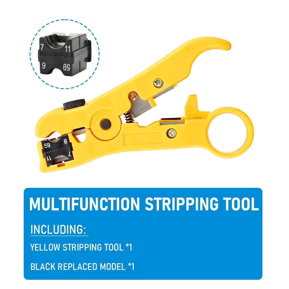 Multi-functional Electrical Wire/Cable Stripping Knife Pliers Hand Tool For UTP/STP RG59 RG6 RG7 RG11