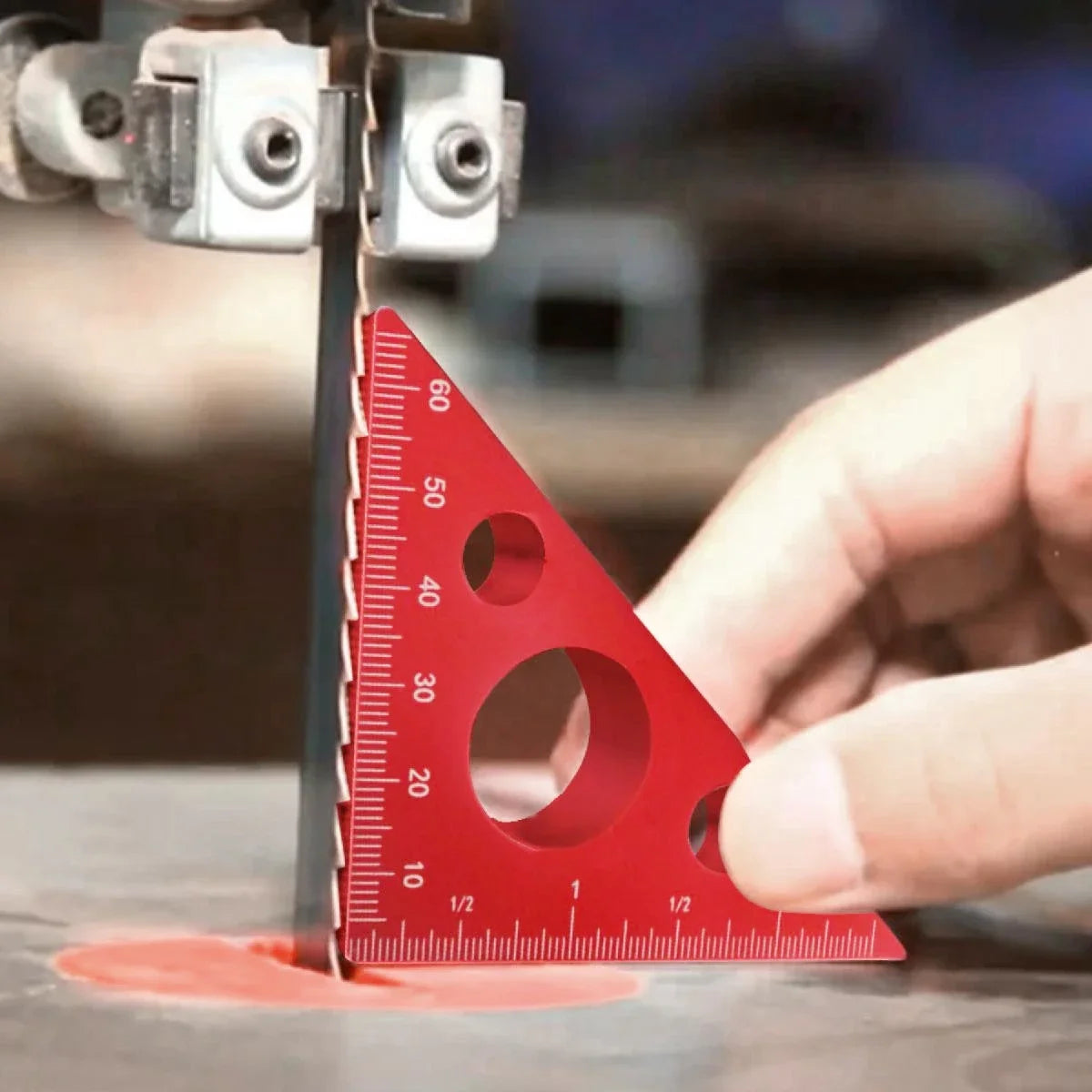 Aluminium Esquadro Ruler, 45/90 Right Angle Triangle Gauge with Both Imperial and Metric Scales