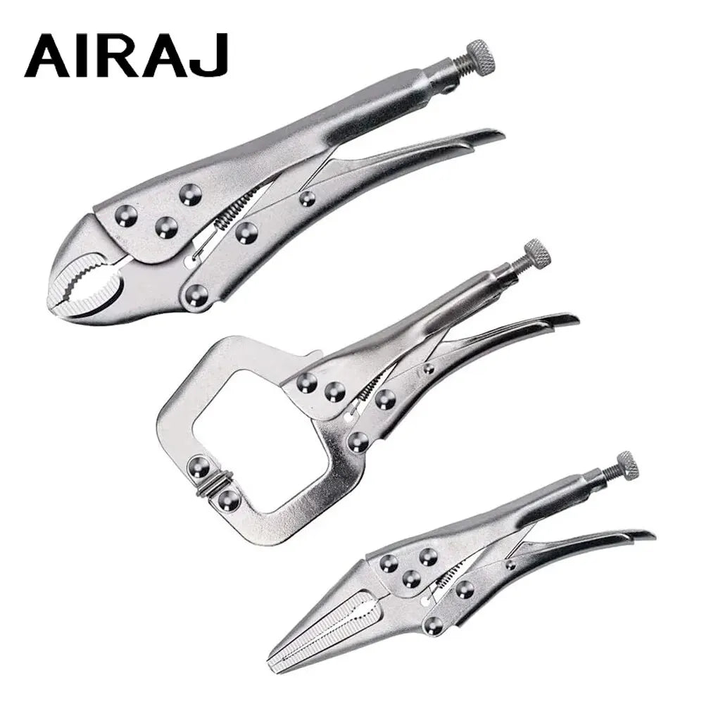 Carbon Steel 3-Piece 7" Locking Pliers Vise/Torque/Clamping Tool