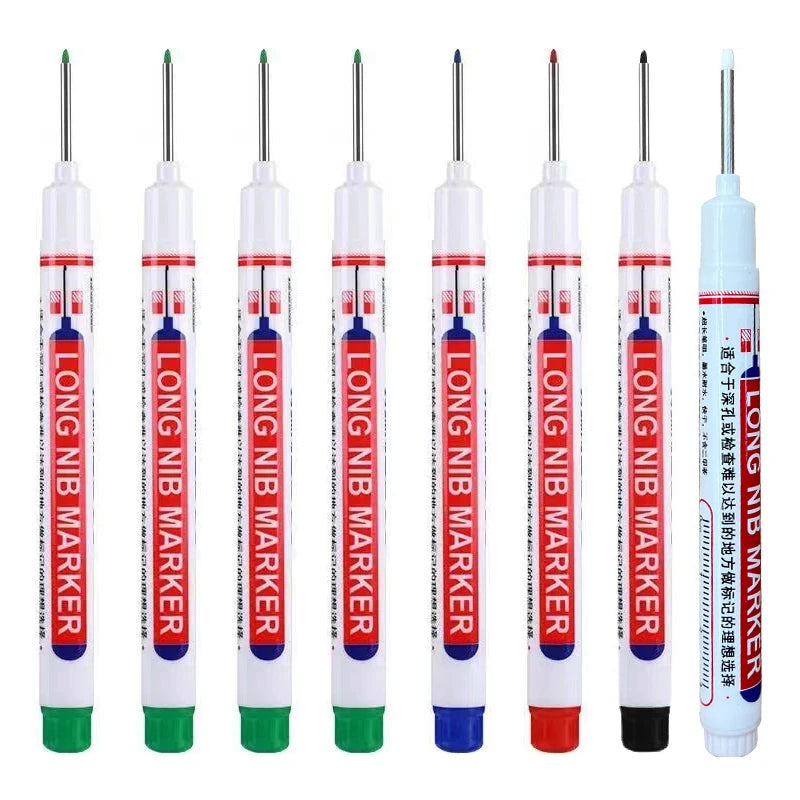 Long Nib Head Waterproof Decoration Markers (Multi-purpose, 8Pcs/Set, 20mm depth, Red, Blue, Black, Green, White)