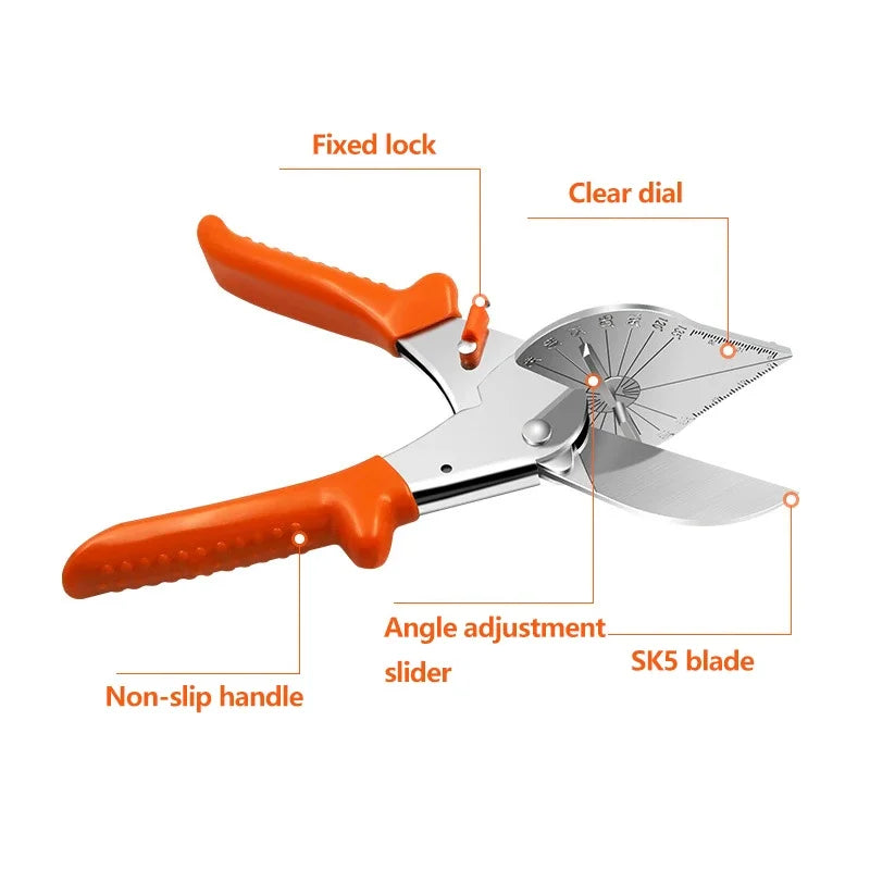 Multi-function Scissors Mitre Siding Wire Duct Cutter Angle 45-135° Multi Angle Cutting Wood Strip Plastic Pipe Hand Tools