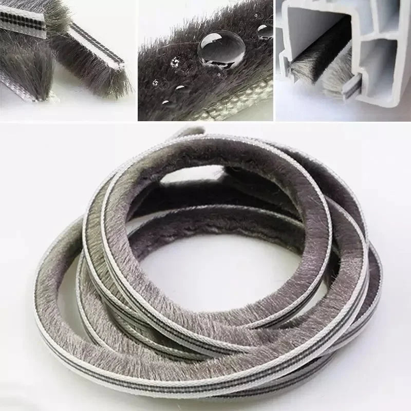 Brush Strip Self Adhesive for Doors & Window Sealing Strip Windproof Dust Sound Insulation Strip Tape Weatherstrip Draught Excluder