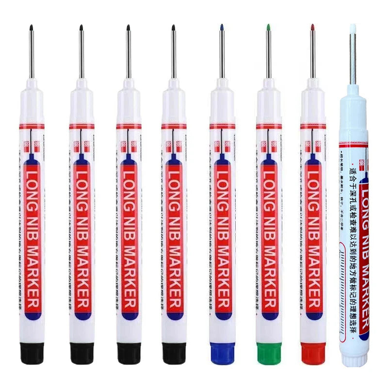 Long Nib Head Waterproof Decoration Markers (Multi-purpose, 8Pcs/Set, 20mm depth, Red, Blue, Black, Green, White)