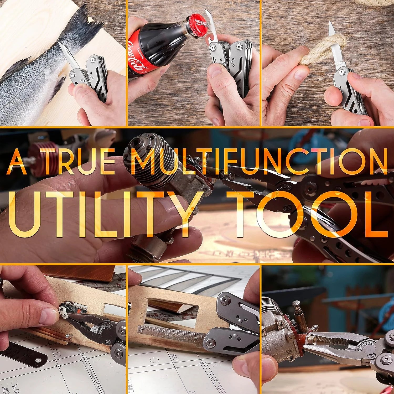 Universal Multifunctional 24 in 1 Hardware Pliers Wire Cutters Professional Electrician Anti Slip Durable Repair Tools