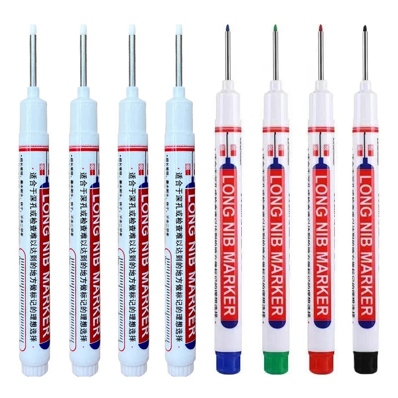 Long Nib Head Waterproof Decoration Markers (Multi-purpose, 8Pcs/Set, 20mm depth, Red, Blue, Black, Green, White)