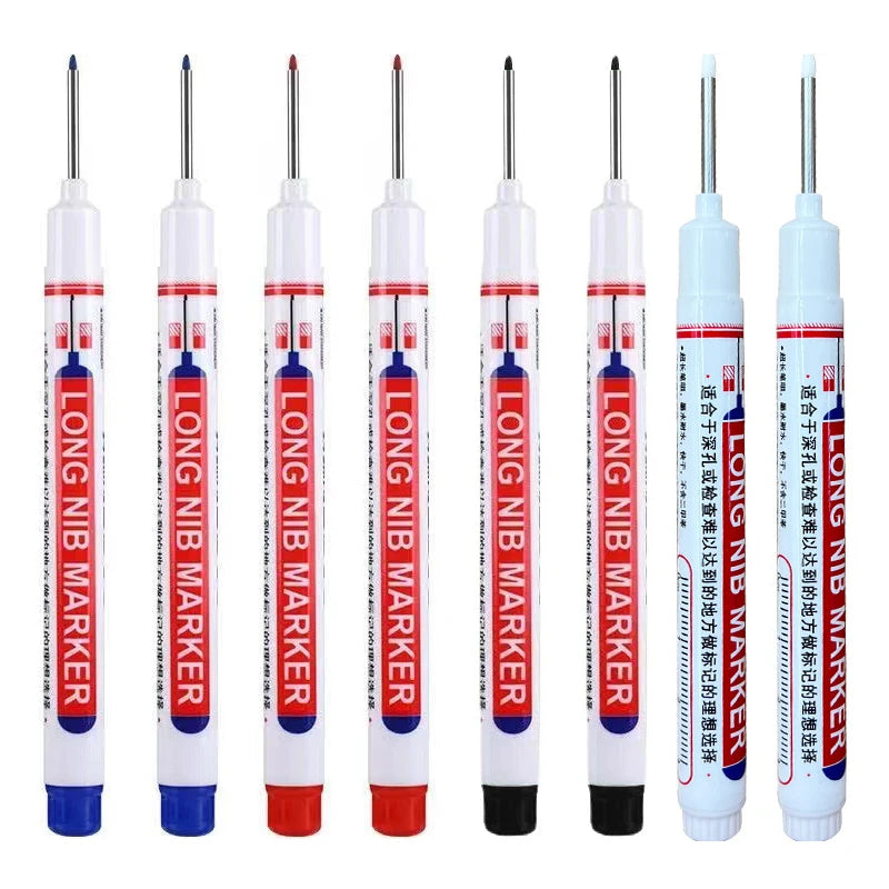 Long Nib Head Waterproof Decoration Markers (Multi-purpose, 8Pcs/Set, 20mm depth, Red, Blue, Black, Green, White)