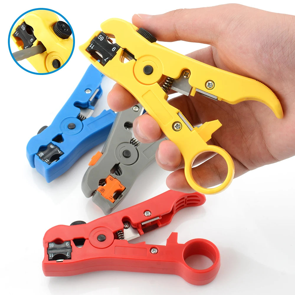 Multi-functional Electrical Wire/Cable Stripping Knife Pliers Hand Tool For UTP/STP RG59 RG6 RG7 RG11