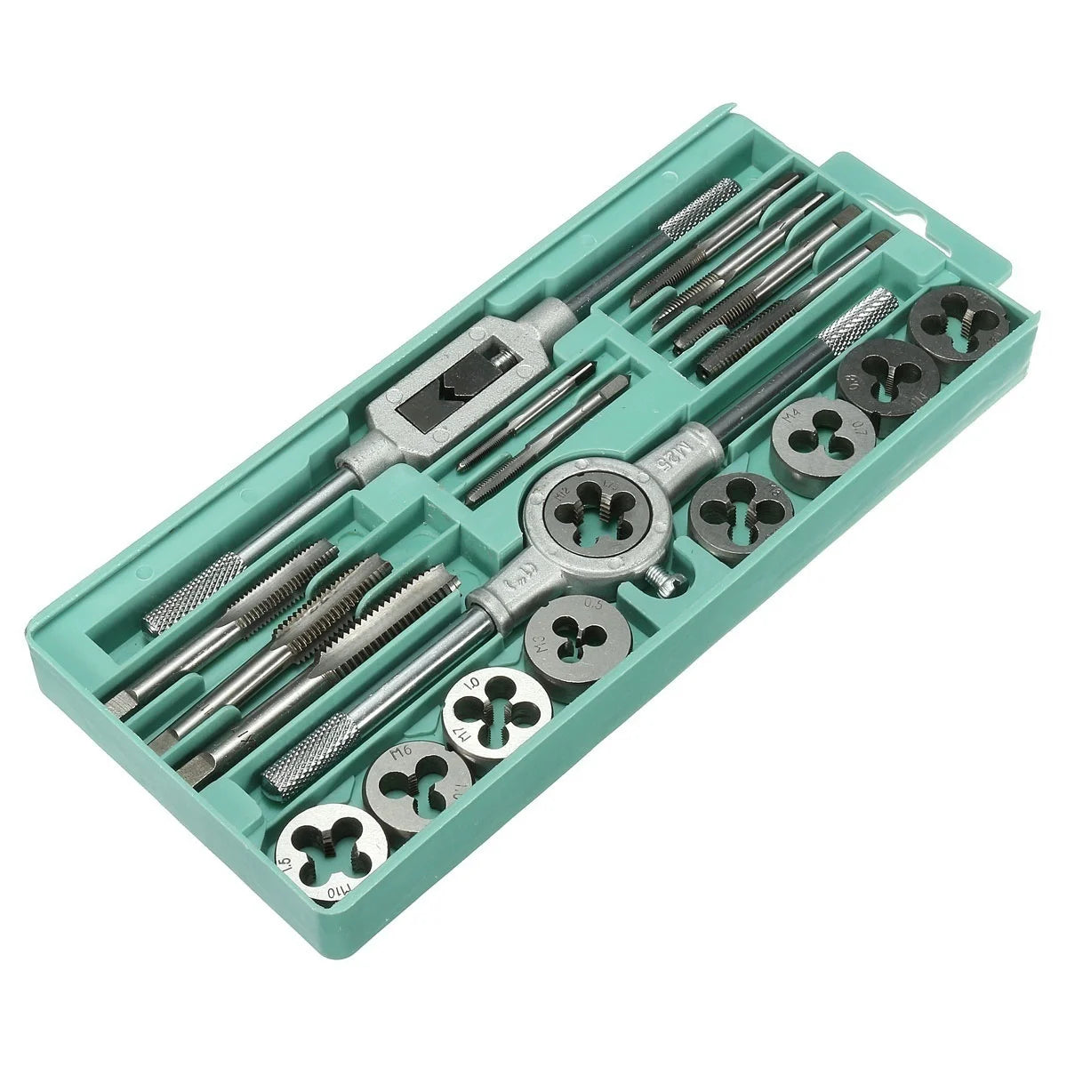 Multifunction Tap and Die Set 12/20Pcs M3-M12 Metric Screw Thread Plugs Hand Screw Taps Straight Taper Tapping and Thread Tools