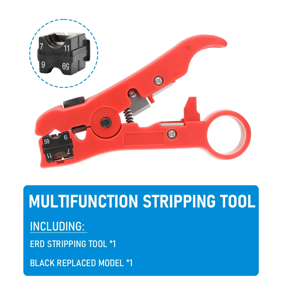 Multi-functional Electrical Wire/Cable Stripping Knife Pliers Hand Tool For UTP/STP RG59 RG6 RG7 RG11