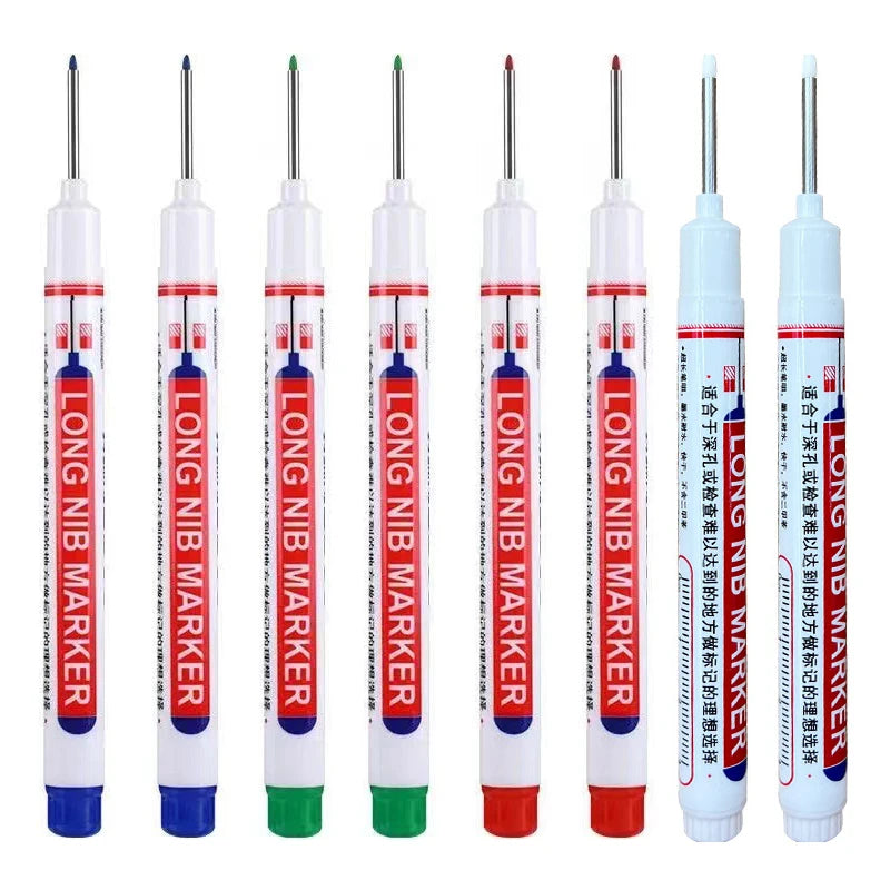 Long Nib Head Waterproof Decoration Markers (Multi-purpose, 8Pcs/Set, 20mm depth, Red, Blue, Black, Green, White)