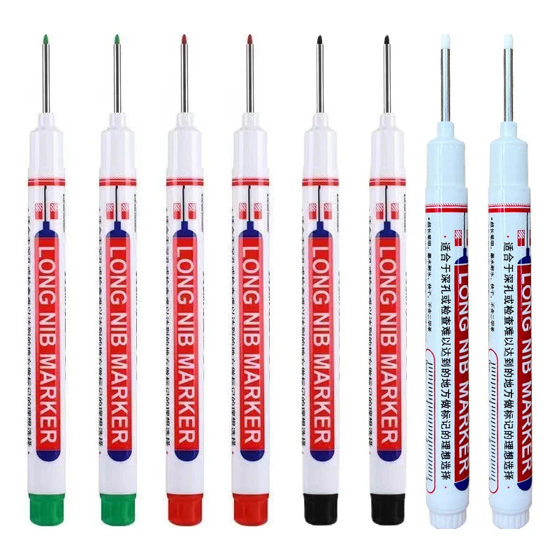 Long Nib Head Waterproof Decoration Markers (Multi-purpose, 8Pcs/Set, 20mm depth, Red, Blue, Black, Green, White)