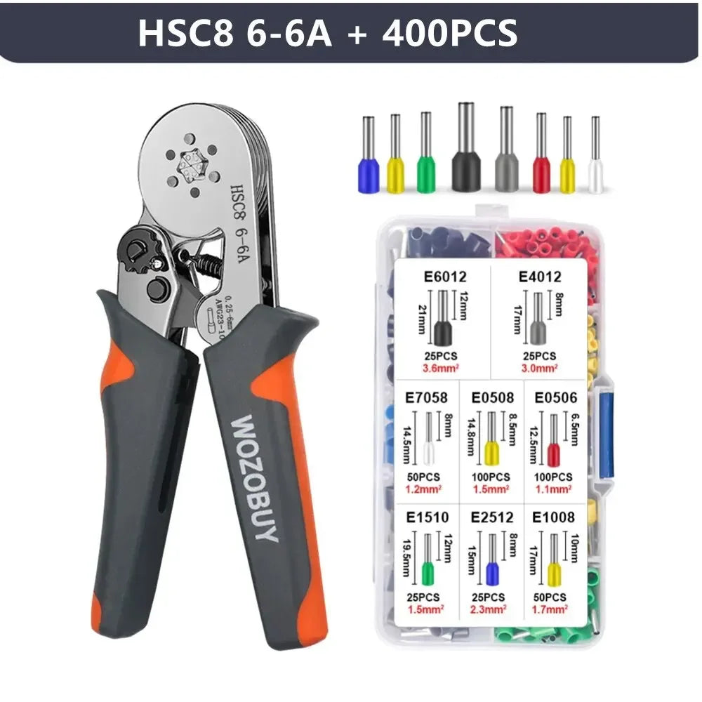 Mini Electrical Ferrule Sleeves Terminal Crimping Pliers Tool Set for Wire Connection Repairs