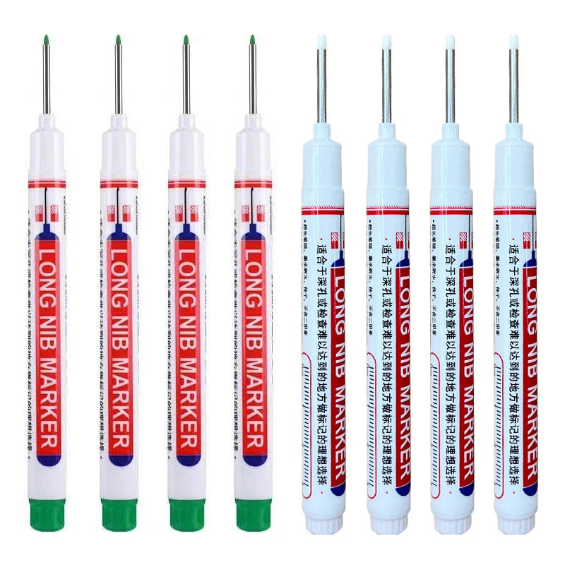 Long Nib Head Waterproof Decoration Markers (Multi-purpose, 8Pcs/Set, 20mm depth, Red, Blue, Black, Green, White)