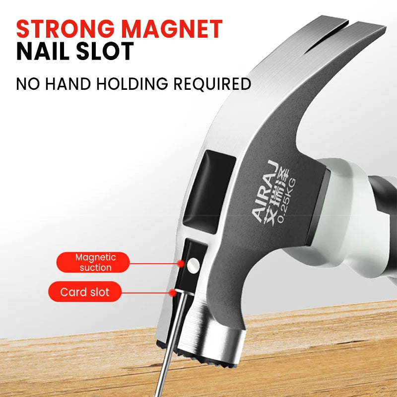 Multifunctional Mini Claw Hammer, Anti Slip And Shockproof Hammer, Professional Grade,Magnetic Woodworking Manual Tool