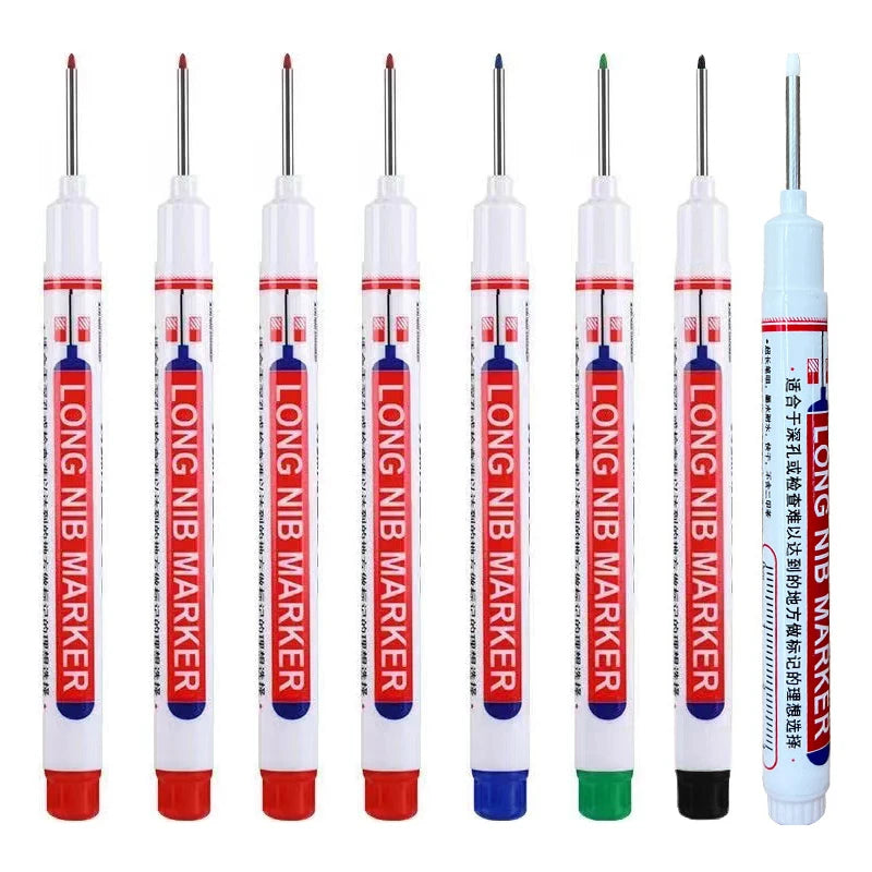 Long Nib Head Waterproof Decoration Markers (Multi-purpose, 8Pcs/Set, 20mm depth, Red, Blue, Black, Green, White)