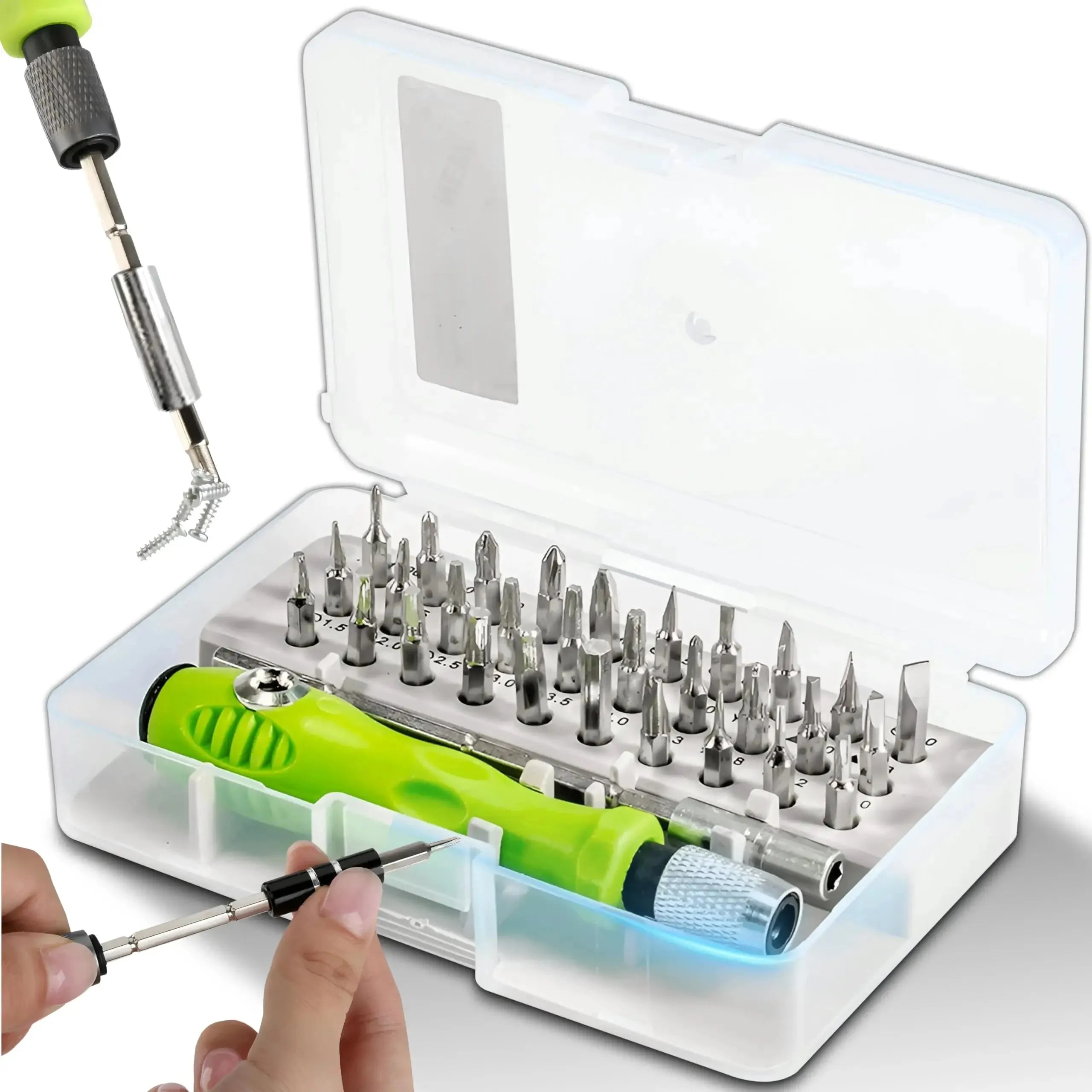 Mini 32-in-1 Precision Magnetic Screwdriver Tool Kit Set  with Multifunctional Bits ideal for Phone, Watch, Glasses and PC Repairs