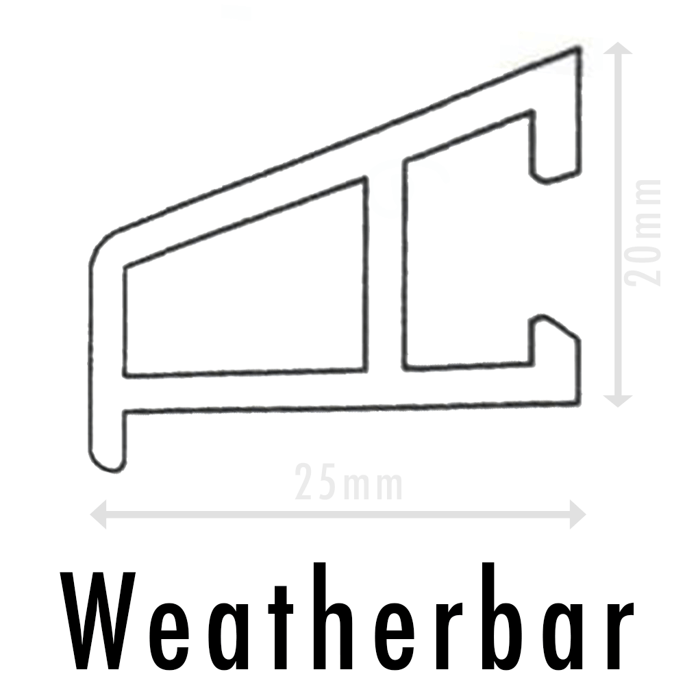 UPVC Door Drip Bar Weather Bar Rain Deflector (Various Colours/Sizes)